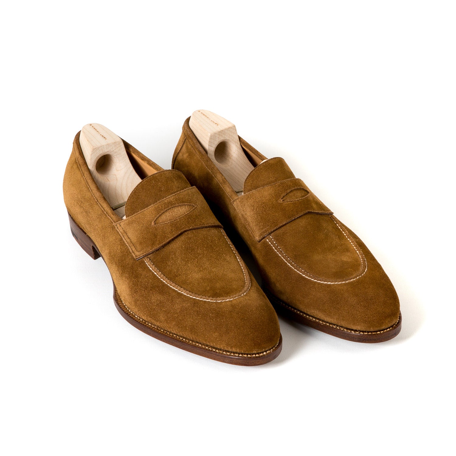 Loafer "Dress Penny" aus tabakbraunem Rauhleder - reine Handarbeit